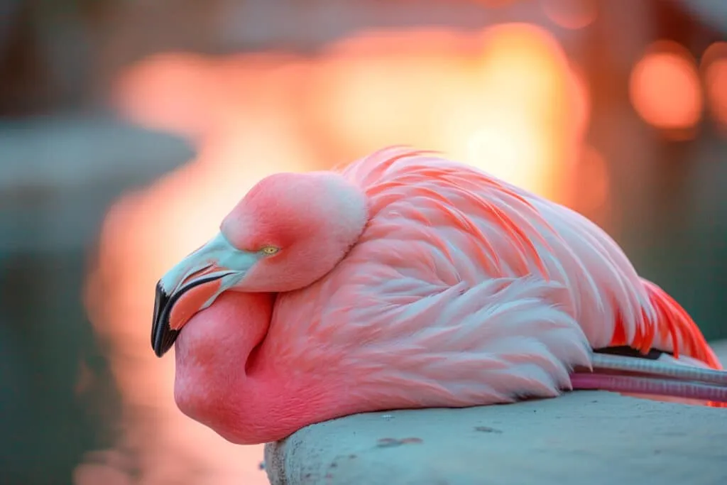 Comprendre la posture du sommeil des flamants roses: secrets de leur équilibre sur une patte