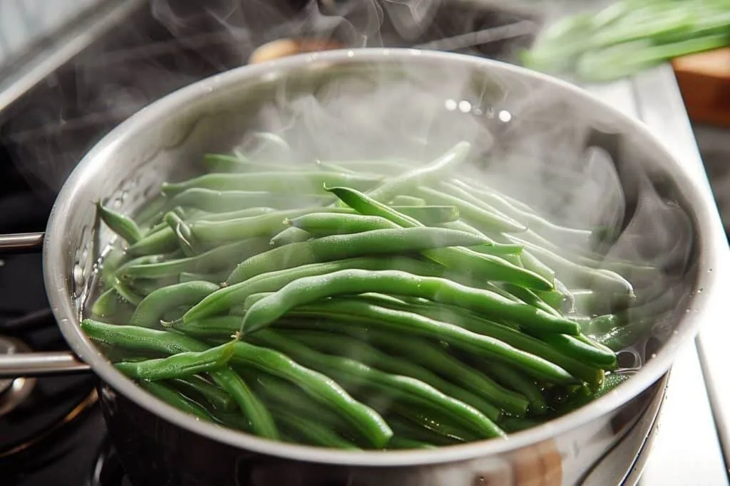 Technique de blanchiment des haricots verts