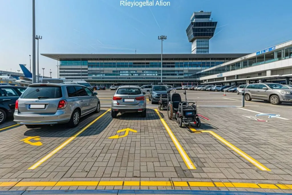 y a-t-il des parkings adaptés aux personnes à mobilité réduite près de l’aéroport?