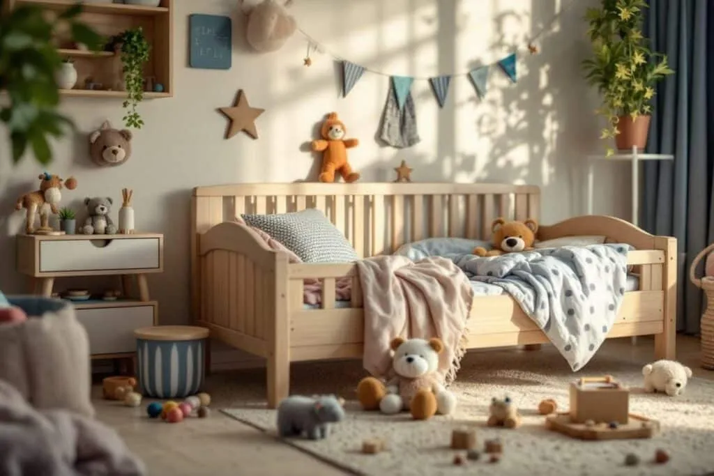 Lit Montessori pour la transition du lit de bébé : passage en douceur