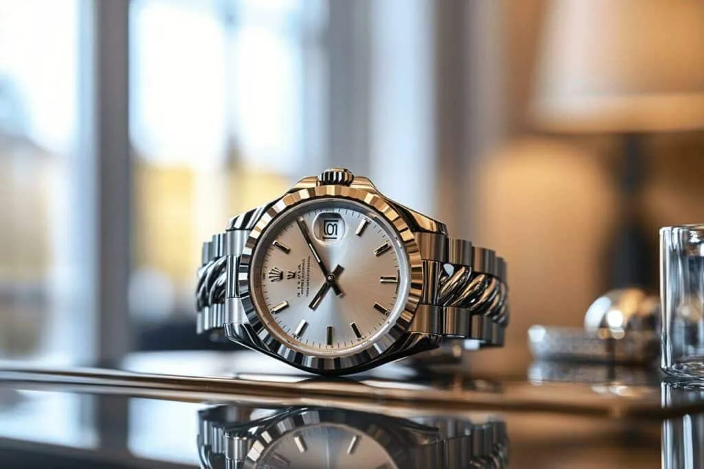 Montre à bracelet métal torsadé pour tenue sophistiquée : Élégance structurée avec une montre à bracelet torsadé
