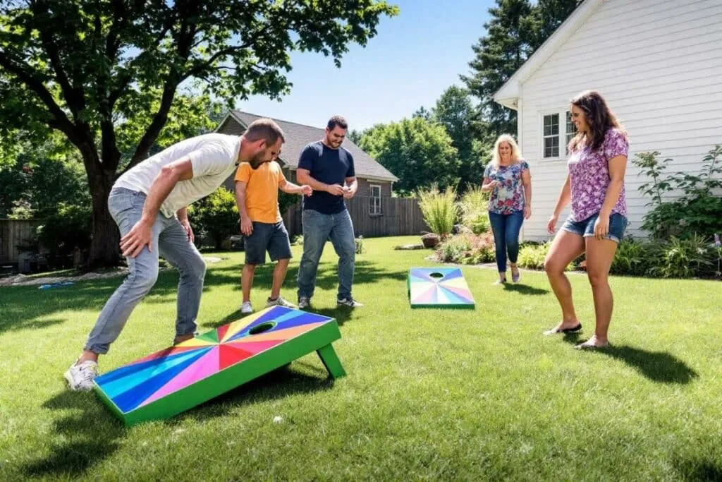 Cornhole avec plateaux résistants aux intempéries : un jeu durable même sous les intempéries