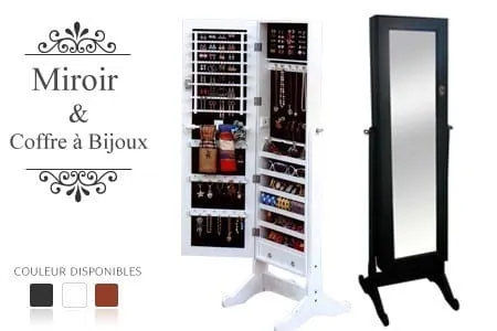 Une armoire à bijoux à multiples rangements