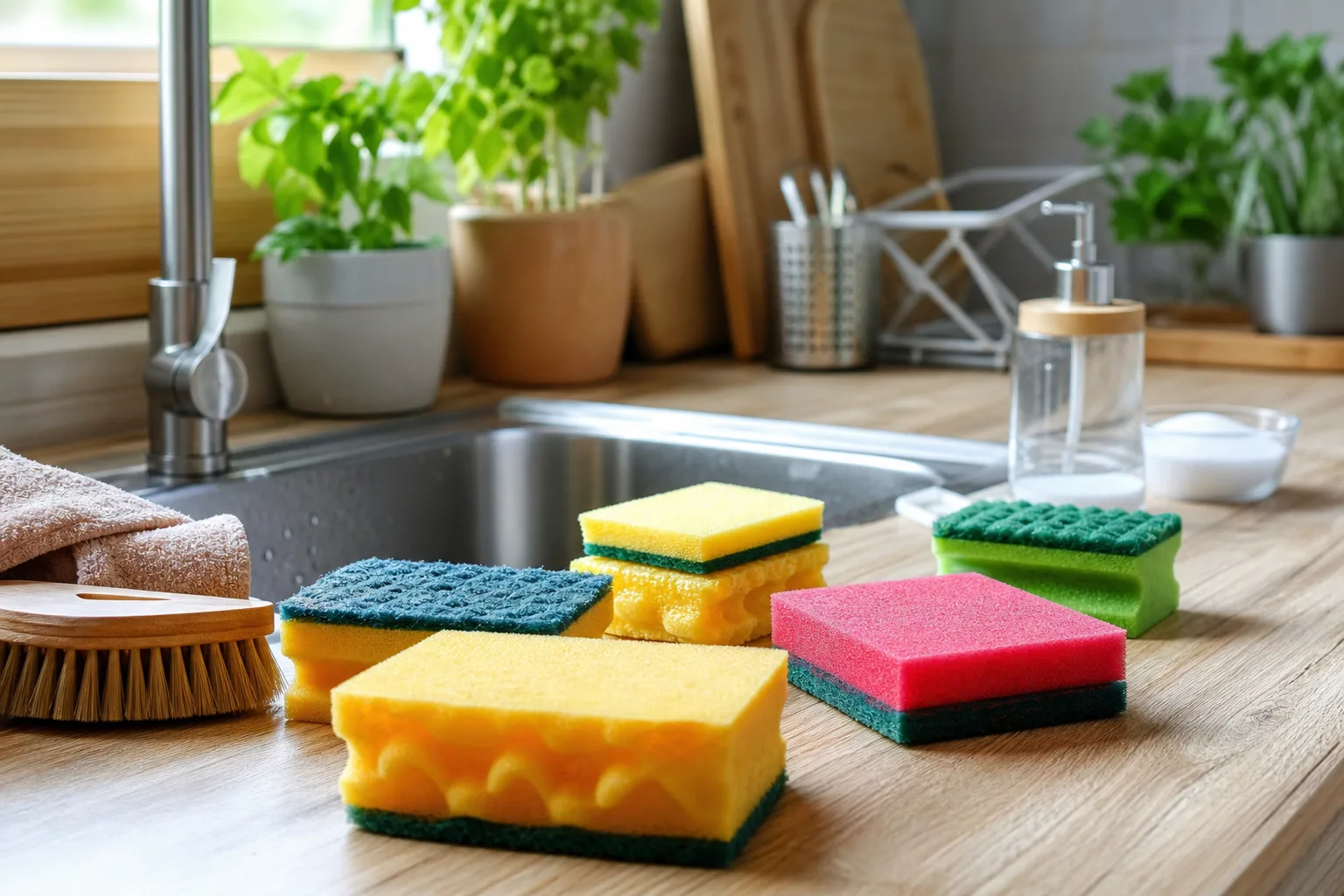 Quand changer son éponge de cuisine : fréquence, bactéries et bonnes pratiques