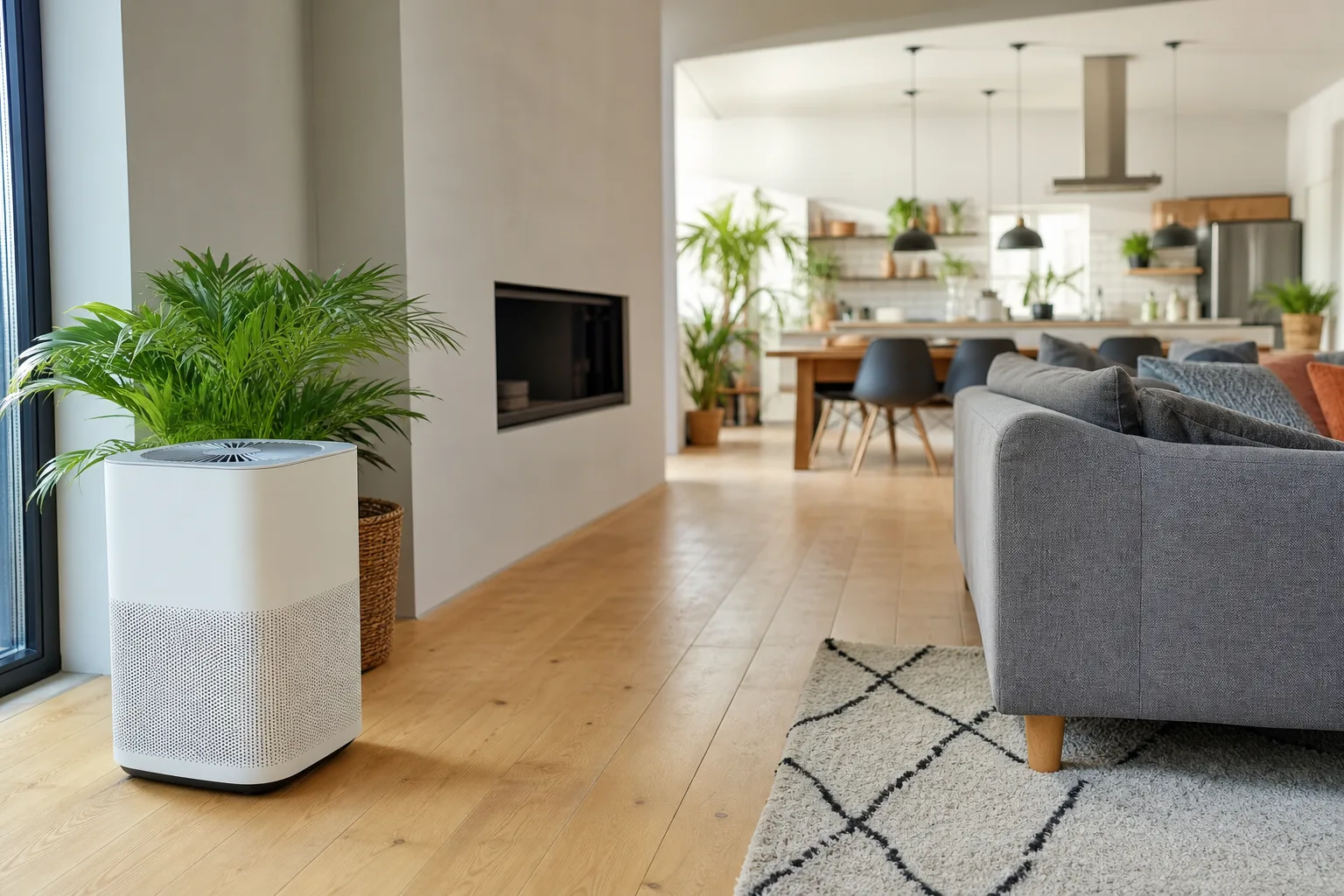 Quel débit de purificateur d'air (en m³/h) choisir selon la surface de la pièce ?