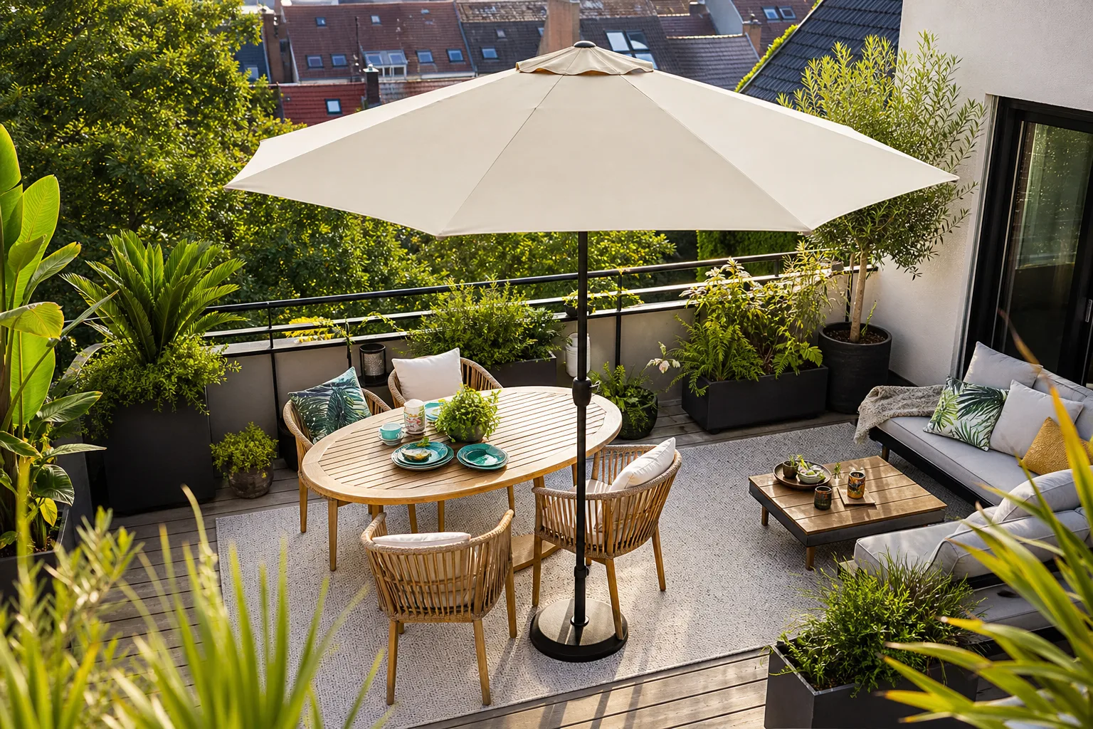 Quel diamètre de parasol choisir selon la taille de la terrasse ou du balcon ?